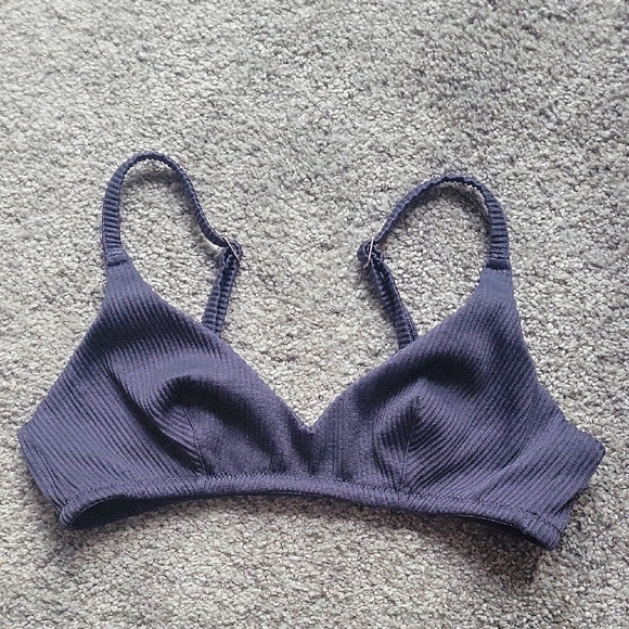 Lounge Ribbed Dark Blue Bra - Picture 1 of 3